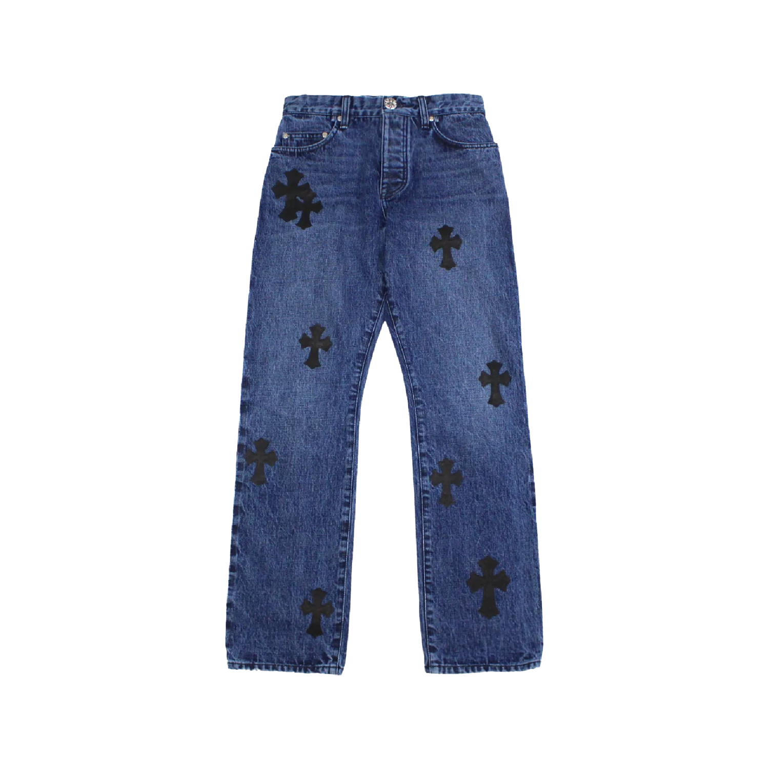Cross Leather Patches Jeans, Official Website